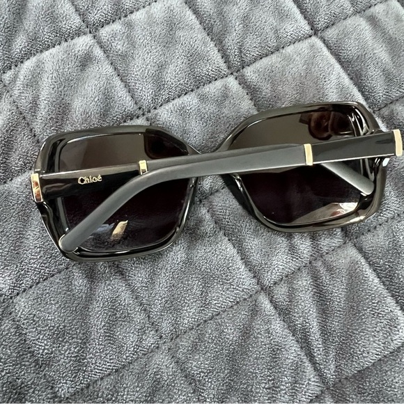 Chloe sunglasses black large round squared women - Picture 2 of 13